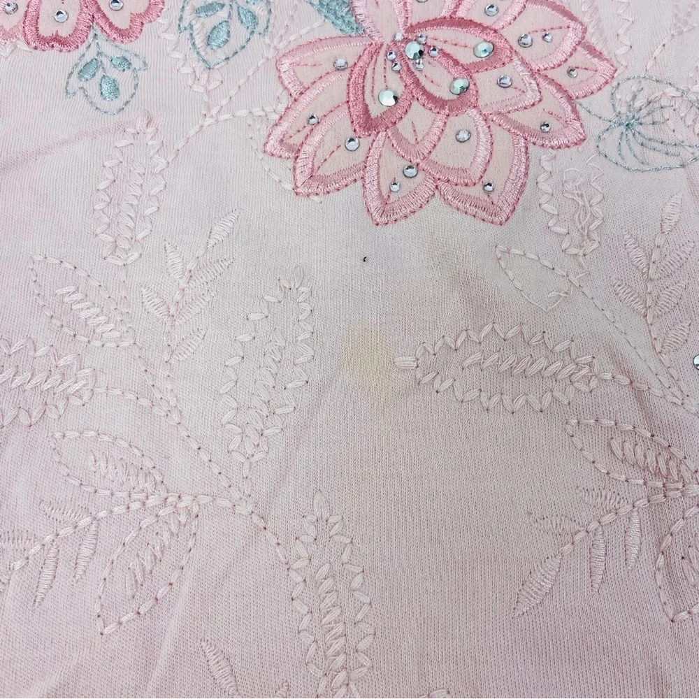 Alfred Dunner Light Pink embroidered Floral Long Sleeve Top size large - Picture 12 of 13